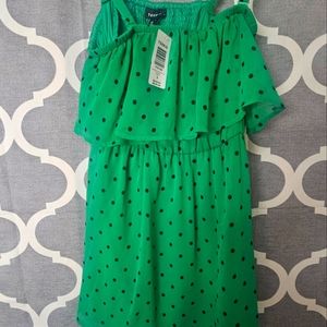 Green Polka Dot layered Torrid top size 0